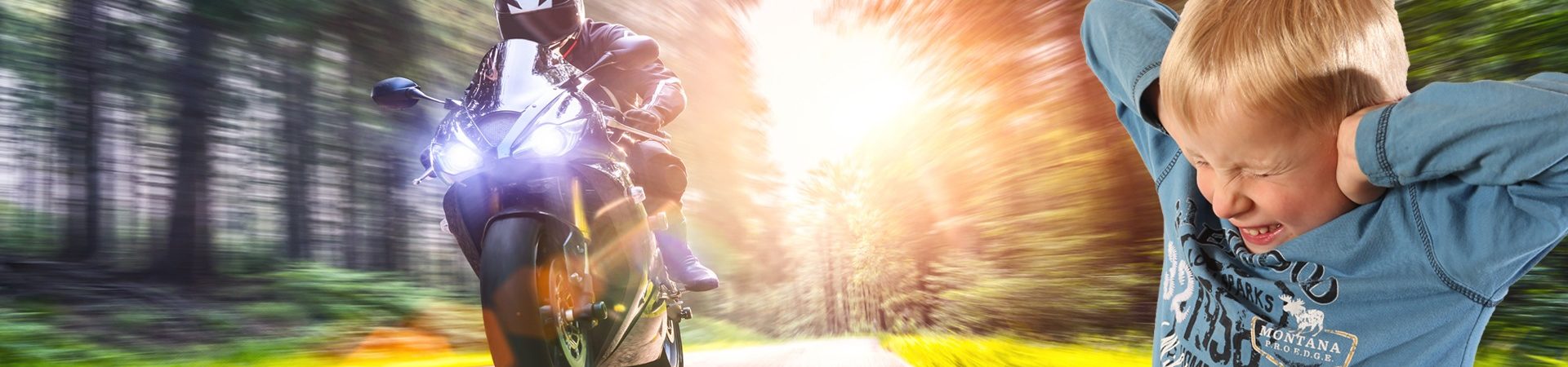 Lautes Motorrad im Straßenverkehr